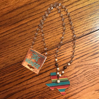 Serape Texas copper beaded necklace 243411