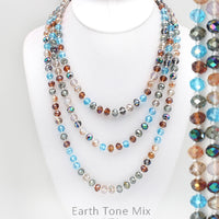 60” Crystal Bead Necklace-Earth Tone