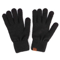 CC Heather Knit Gloves-Black