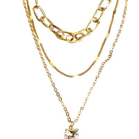 3 Strand Chain Rhinestone Necklace