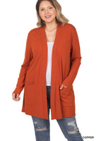 
              Copper Slouchy Pocket Cardigan, all sizes
            