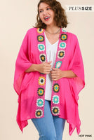 
              Open Front Kimono with Crochet Details
            