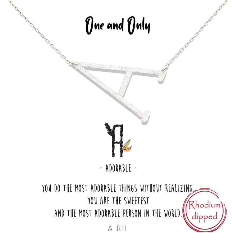 One and deals only initial necklace