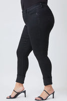 
              Black Mid Rise Cuff Ankle Pants
            