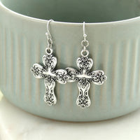 
              Antique Silver Cross Earrings
            