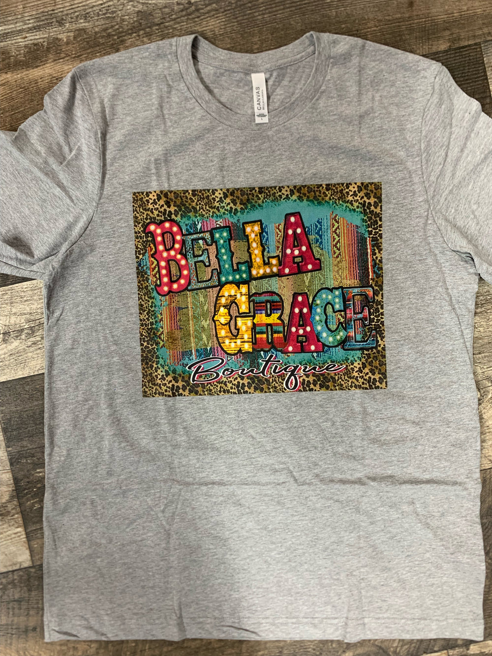 Bella Grace Graphic Tee-Gray