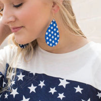 Star Spangled and Sparkling earrings, blue glitter