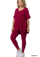 
              Cabernet Buttery Soft Short Sleeve Top and Legging Set
            
