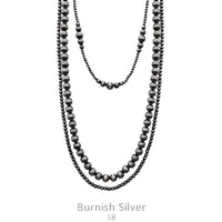Burnished Silver Navajo Pearl Layered Necklace