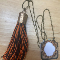 Orange and Black Tassel Necklace