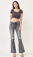 
              Risen Jeans Gray Mid Rise Flare
            