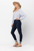 
              Judy Blue Midrise Cuffed Skinny Jeans
            
