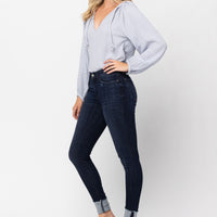 Judy Blue Midrise Cuffed Skinny Jeans