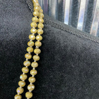60” Crystal Bead Necklace-AB Olive Green