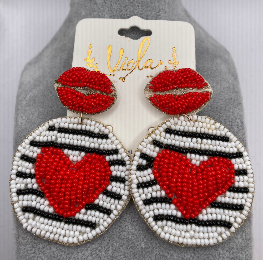 50% off! Gimme a Kiss Earrings-Red
