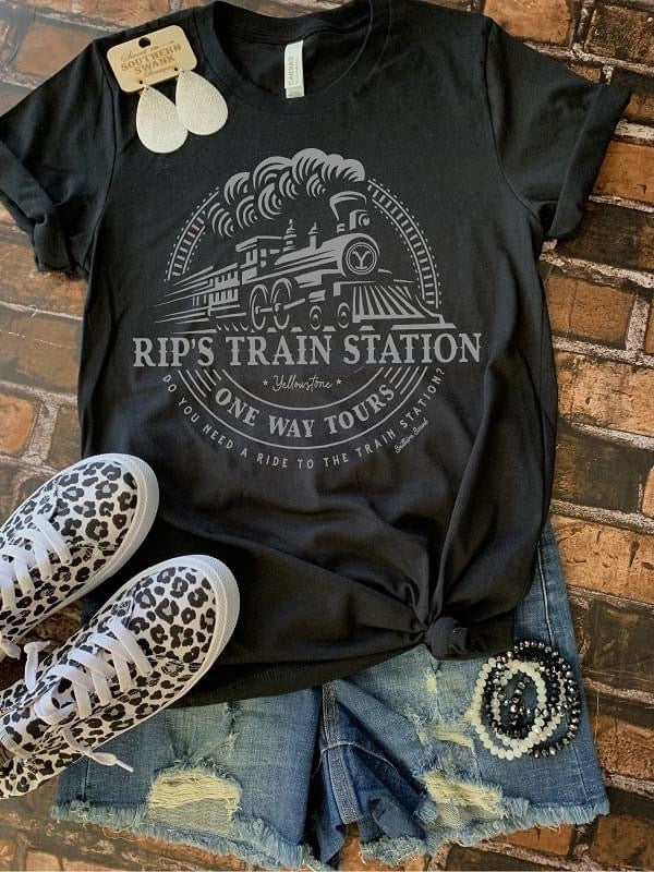 Rip’s Train Station Graphic Tee--SALE! Size S only!