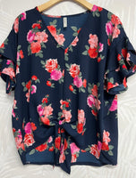 
              Floral Knotted Top
            