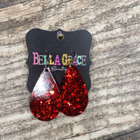 Glitter Acrylic Teardrop Earrings