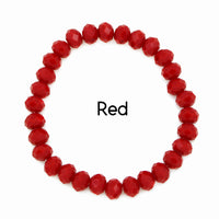 Crystal Bead Stretch Bracelet-Red