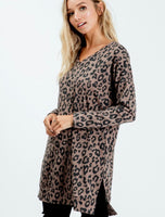 
              Leopard Print V-Neck Tunic
            