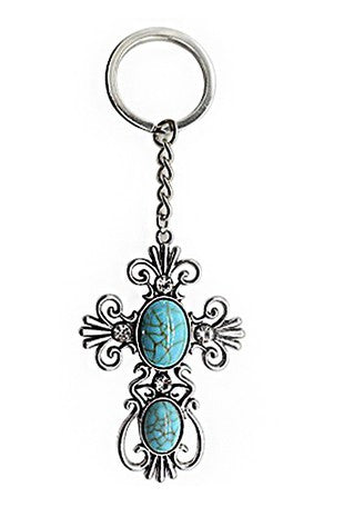 Cross Turquoise Keychain