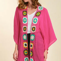 Open Front Kimono with Crochet Details