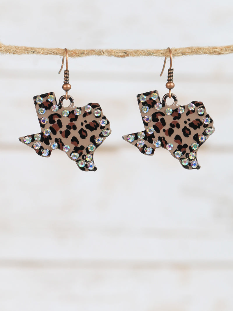 Leopard Texas Earring with AB accents