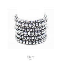 Silver Crystal 9 Piece Bracelet
